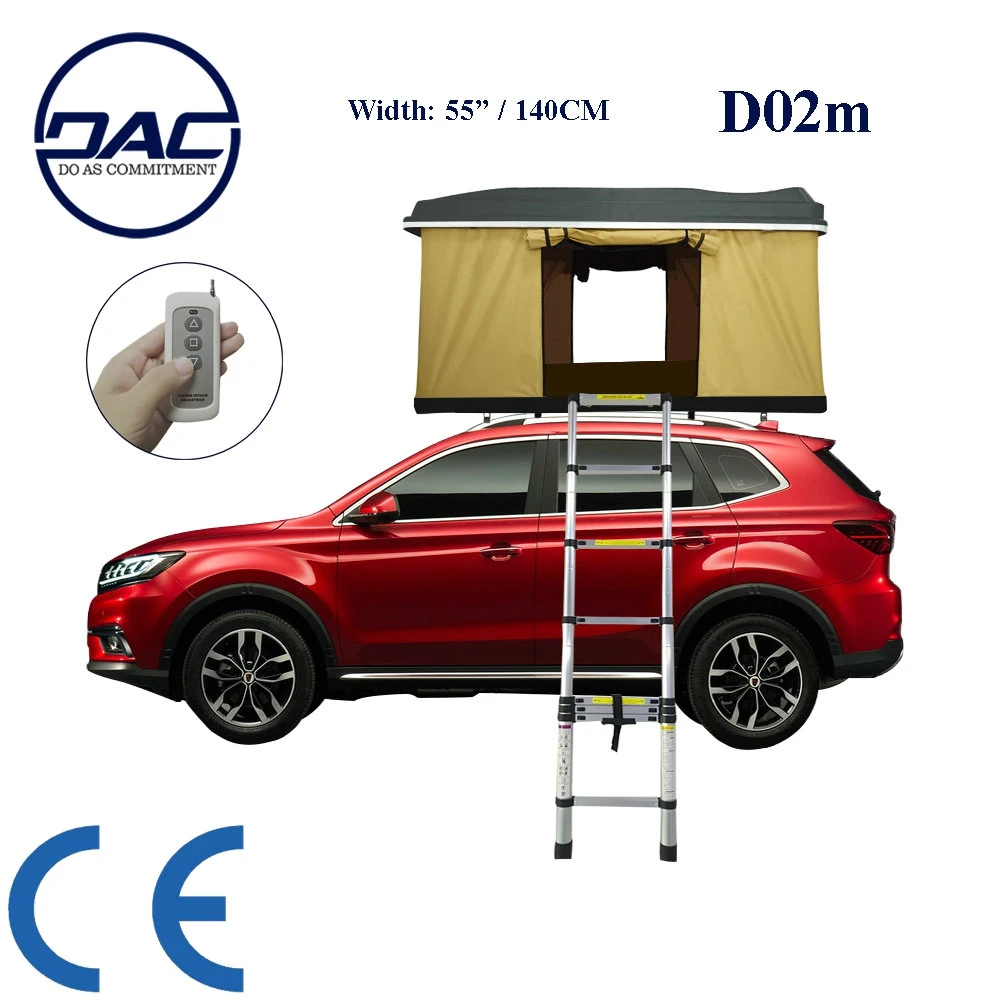 Remote Electric Roof Top Tent ABS Hard Shell Pop Up Roof Top Tent 3 People For SUV/4WD