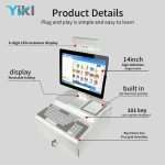 Retail new goods POS terminal digital window and data print drawer for all-in-one supermarket bread and grocery collection