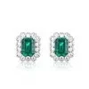 Retro Inlaid Emerald Small Octagonal Lab Emerald Earrings Womens Accessories Fashion Jewelry Earrings Cheap Earrings Wholesale
