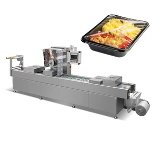 rigid film modified atmosphere automatic thermoforming vacuum packaging machine, vacuum packing line for coocked food