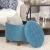 Import Round Seated Button Tufted Footstool Velvet Round Pouf Storage Ottoman Stool from China