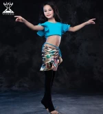RT176 Wuchieal Modal and Printed Cloth Kids Belly Dance Training Wear