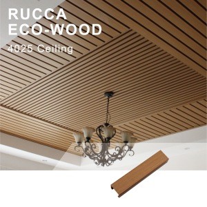 Rucca Decorative Ceiling Wood PVC Plastic Composite False Ceiling for Interior Suspended Decoration Hall Ceiling Panels Design