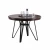 Import rustic design dining room small black metal round wooden dining table from China