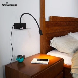Savia Aluminum Modern 4W Adjustable Rotatable Surfaced Mounted Cob Usb Led Bed Light Wall Lamp Hotel Book Reading Light