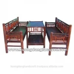 Set of table & sofa chair made of bamboo as living room furniture
