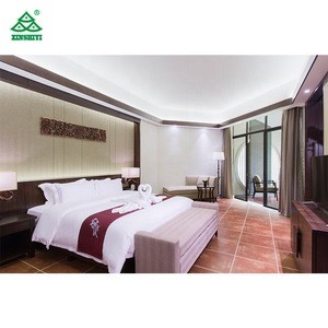 Shaoguan Lingnan Hot Spring Resort Hotel contemporary 5 Star  Hotel Bedroom  Furniture With Brown and Beech Wood Finish