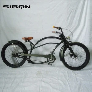SIBON B0270103 24&quot; high carbon steel frame alloy stem disc brake special long frame beach cruiser bicycle made in China