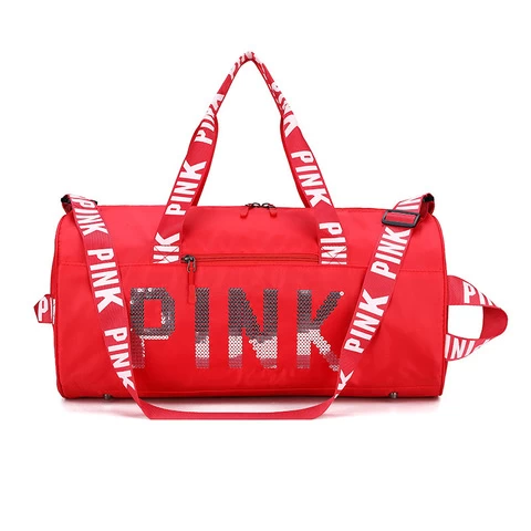 Single Shoulder Leisure Gym Pink Travel Bag Sports Gym Bag Laser Sequin Pink Duffle Bag Travel