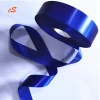 single/double side decorative 100%  polyester thick 3 inch satin Blue color gift wedding ribbon