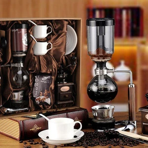 Siphon pot gift box for household siphon coffee pot set with manual coffee making machine and coffee utensil gift box price