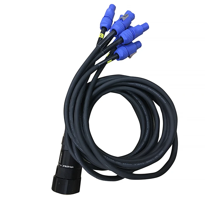 Socapex 19pin power cable with powercon blue plugs