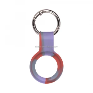 Soft Silicone Airtag Case with Keychain Ring Protective Silicone Cover