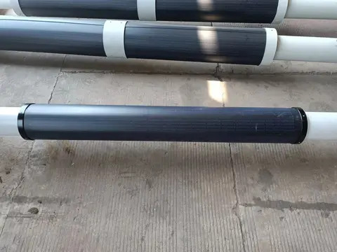 Solar system light poles Cylindrical solar panels wrap steel poles