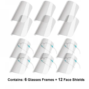 splash and fog proof reusable face mask1, protect eye and face , 6 pairs of glasses+12 protectivDaily use