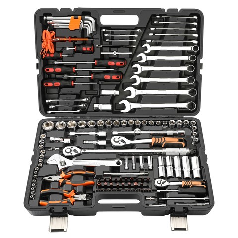 Srunv 108 Pc 1/4" 1/2" Repair tool Socket wrench set Auto repair kit ratchet repair hex screwdriver set