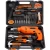 Import Srunv 124 Pcs lithium power drill Cordless drilling machine hand tool box with screwdriver Adjustable wrench from China
