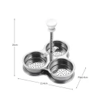 Stainless Steel 3 Holes Egg Boiler Steamer Tool Microwave Egg Poacher Cooker Kitchen Cooking Egg Tools