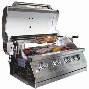 stainless steel 4 burners build-in gas bbq grill with high quality