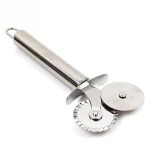 Stainless Steel Double Roller Pizza Knife Cutter Pastry Pasta Dough Crimper Round Hob Lace Wheel Kitchen tools