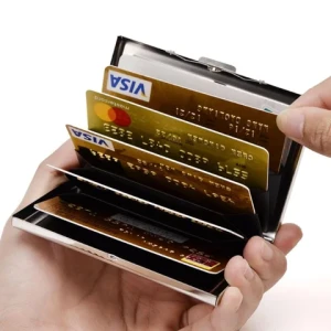 Stainless Steel RFID Credit Card Holder Credit Card Wallet Protector RFID Metal Credit Card Case for Women or Men