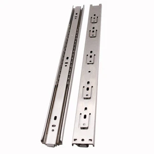 Stainless steel telescopic channel 3 folds bearing drawer slider kitchen accessories stainless