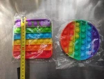 stock silicone fidget sensory toy round square heart shape push pop bubble rainbow for stress relief