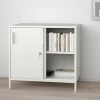 Storage Organisation Steel Bookcases Shelves Units Cabinet with Sliding Doors