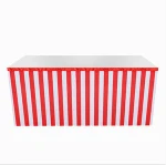 Striped Table Skirt, Red/White, 31.5 x 108.26Inches 9FT  decorative table skirts