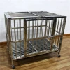 Strong foldable stainless steel dog cage , custom collapsible modular welded dog cage with wheels