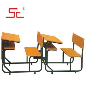 Study desk chair of ergonomic study table in wooden school furniture