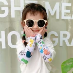 Summer Driving Ice Silk Sunscreen Cute Cartoon Printed Sleeve for Children