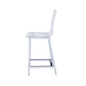 Supplier Luxury Furniture Clear Acrylic Seat Dining Chair Bar Chair Counter Bar Stool with Metal Leg for Home