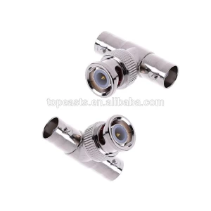 T-Shape BNC Male Connector to BNC Double Female Adaptor for CCTV