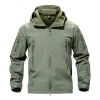 Tactical Waterproof Soft Shell Men Jacket Coat /wind breaker outdoor jacket Green