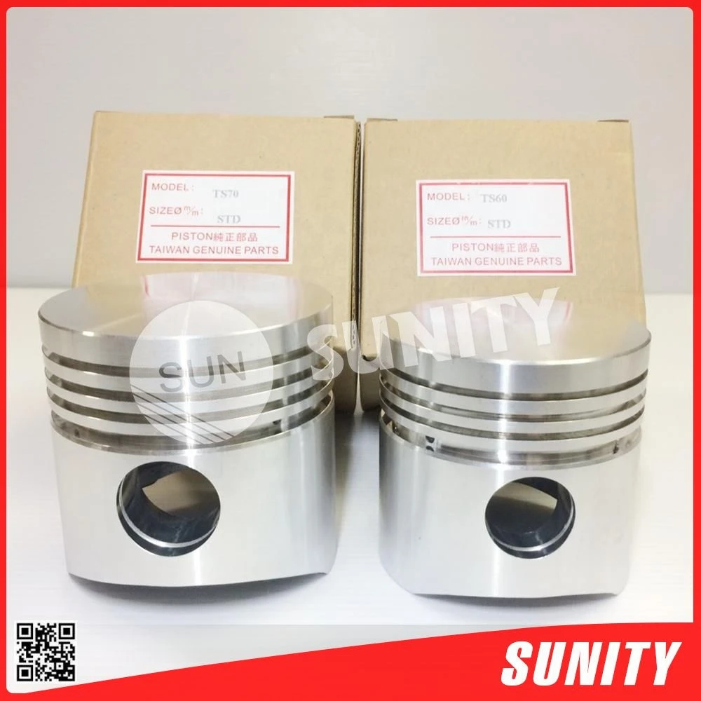 Taiwan made replaces single cylinder machine engine parts 105240-22020 75mm standard size TS60 piston set for yanmar diesel