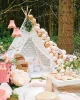 Teepee Luxury Lace Tent for Wedding Party Photo Prop Lace Canopy for Indoor &amp; Outdoor Use Kids Toy Tent for Children