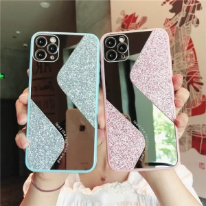Tempered Glass Mirror Back Phone Case for iPhone 13 12 11 Pro Max Xs Xr 7 8 Plus Makeup Style