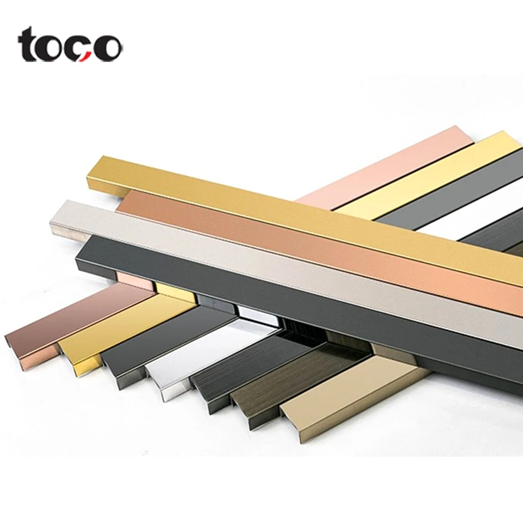 TOCO Stainless Steel Ceramic Tile Trim Shape Border Shaped Channel U Profile Edge Protection
