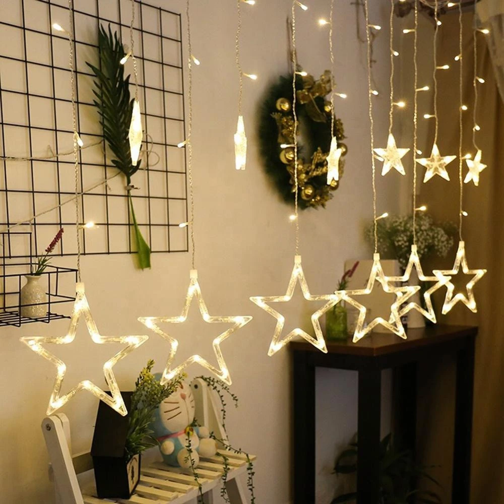 Tonghua 2.5m Romantic Fairy Star LED String Light AC110V 220V for Curtain Christmas Holiday Wedding Garland Party Decoration