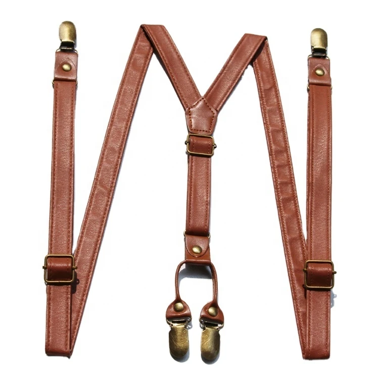 Top Quality Fashion Clothing Accessory PU Belt Suspender Y-back For Groomsman