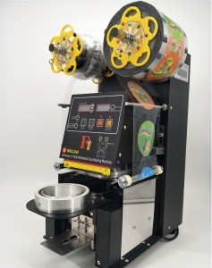 Top quality Mini PP/PET/PLA Bubble Tea Sealer /fully Automatic Heat Induction plastic Cup sealing machine Guangzhou