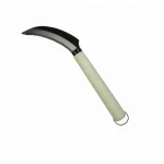 Top sell all-steel hand wood-handle saw tooth sickle with metal ring
