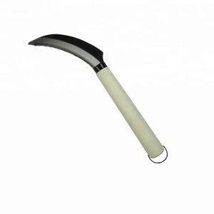 Top sell all-steel hand wood-handle saw tooth sickle with metal ring