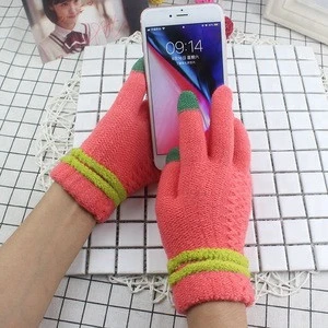 Touch Screen Gloves  For  Printing Hand  For Smart Phone Thick Jacquard  Broach
