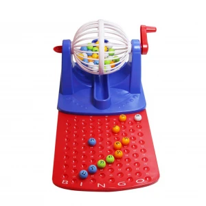 Traditional Bingo machine game and lottery with bingo cage and balls Family Game Play