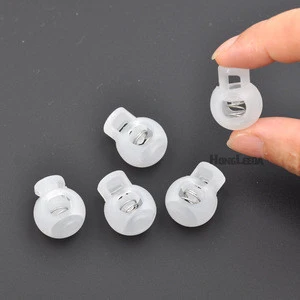 Transparent plastic round ball cord lock end toggles spring clip stoppers for 6-7mm bungee shock cord HLD/K-003