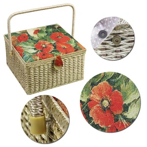 Travel portable large capacity knit basket dustproof household sewing tool storage basket
