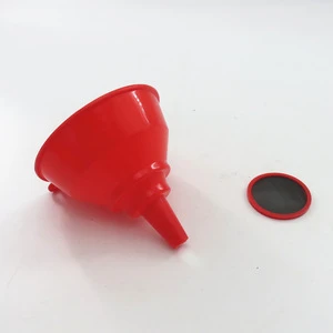 Universal Car Motorcycle Refuel Gasoline Engine Oil Funnel with Filter Red