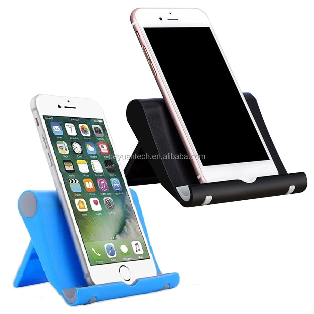 Universal Folding Cell Phone Table Stand Plastic Desk Stand Mobile Phone Holder Phone and Tablet Ring Holder for Iohone Samsung